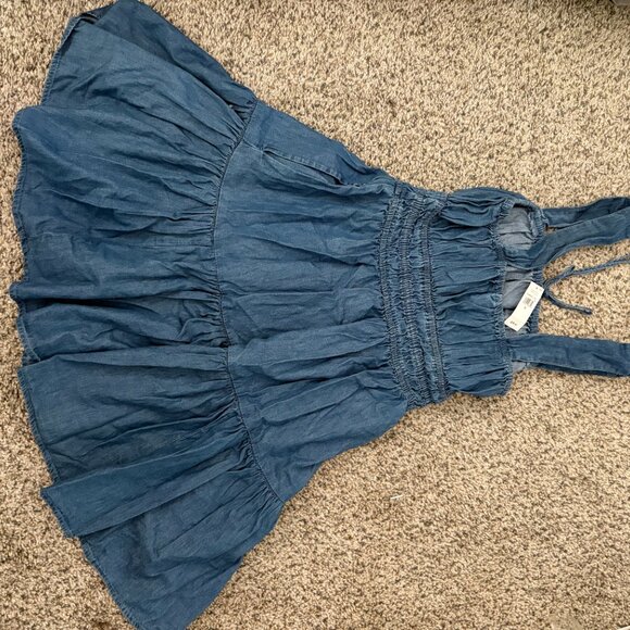 GAP Smocked Tie-Front Mini Dress - Picture 6 of 7